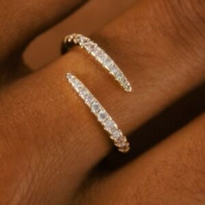 NEW 925 Sterling Silver CZ Open Twist Wrap Ring